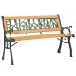 vidaXL Banco de jardín madera maciza abeto y acero 116 cm vidaXL Banco de jardín madera maciza abeto y acero 116 cm
