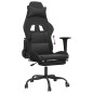 vidaXL Silla gaming con reposapiés cuero sintético negro vidaXL Silla gaming con reposapiés cuero sintético negro