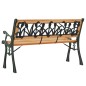 vidaXL Banco de jardín madera maciza abeto y acero 116 cm vidaXL Banco de jardín madera maciza abeto y acero 116 cm