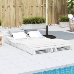 vidaXL Tumbonas madera maciza de pino blanco 2 unidades 205x60x31,5 cm
