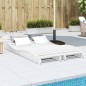 vidaXL Tumbonas madera maciza de pino blanco 2 unidades 205x60x31,5 cm