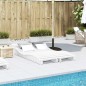 vidaXL Tumbonas madera maciza de pino blanco 2 unidades 205x60x31,5 cm