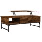 vidaXL Mesa de centro madera ingeniería metal roble humo 100x50x35 cm vidaXL Mesa de centro madera ingeniería metal roble humo 100x50x35 cm