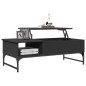 vidaXL Mesa de centro de madera ingeniería y metal negro 100x50x35 cm vidaXL Mesa de centro de madera ingeniería y metal negro 100x50x35 cm