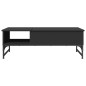 vidaXL Mesa de centro de madera ingeniería y metal negro 100x50x35 cm vidaXL Mesa de centro de madera ingeniería y metal negro 100x50x35 cm