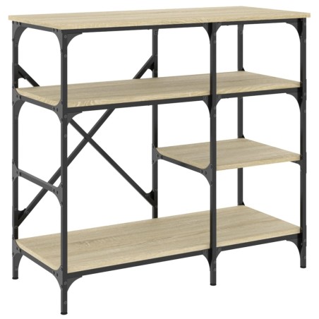 vidaXL Estantería de cocina madera ingeniería metal roble 90x40x84 cm