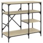 vidaXL Estantería de cocina madera ingeniería metal roble 90x40x84 cm