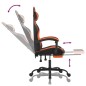 vidaXL Silla gaming con reposapiés cuero sintético negro naranja vidaXL Silla gaming con reposapiés cuero sintético negro naranja