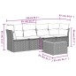 vidaXL Juego de sofás jardín con cojines 5 pzas ratán sintético gris vidaXL Juego de sofás jardín con cojines 5 pzas ratán sintético gris