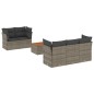 vidaXL Set de muebles de jardín 6 pzas y cojines ratán sintético gris vidaXL Set de muebles de jardín 6 pzas y cojines ratán sintético gris