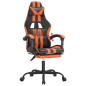 vidaXL Silla gaming con reposapiés cuero sintético negro naranja vidaXL Silla gaming con reposapiés cuero sintético negro naranja