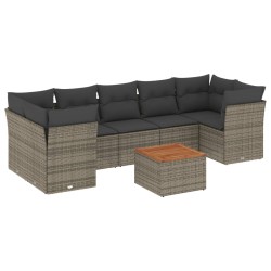 vidaXL Set de muebles de jardín 6 pzas y cojines ratán sintético gris