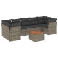 vidaXL Set de muebles de jardín 6 pzas y cojines ratán sintético gris vidaXL Set de muebles de jardín 6 pzas y cojines ratán sintético gris