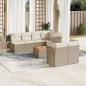 vidaXL Juego de sofás jardín con cojines 6 pzas ratán sintético beige vidaXL Juego de sofás jardín con cojines 6 pzas ratán sintético beige
