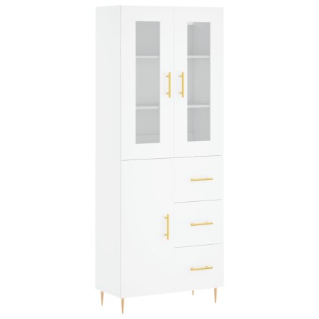 vidaXL Aparador alto madera contrachapada blanco 69,5x34x180 cm