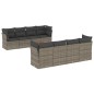 vidaXL Set de muebles de jardín 9 pzas y cojines ratán sintético gris vidaXL Set de muebles de jardín 9 pzas y cojines ratán sintético gris