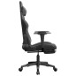 vidaXL Silla gaming con reposapiés cuero sintético negro gris vidaXL Silla gaming con reposapiés cuero sintético negro gris