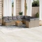vidaXL Set sofás jardín 14 pzas y cojines ratán sintético beige mezcla vidaXL Set sofás jardín 14 pzas y cojines ratán sintético beige mezcla