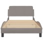 vidaXL Estructura de cama con cabecero de tela gris taupe 100x200 cm vidaXL Estructura de cama con cabecero de tela gris taupe 100x200 cm