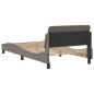 vidaXL Estructura de cama con cabecero de tela gris taupe 100x200 cm vidaXL Estructura de cama con cabecero de tela gris taupe 100x200 cm