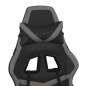 vidaXL Silla gaming con reposapiés cuero sintético negro gris vidaXL Silla gaming con reposapiés cuero sintético negro gris