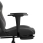 vidaXL Silla gaming con reposapiés cuero sintético negro gris vidaXL Silla gaming con reposapiés cuero sintético negro gris