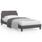 vidaXL Estructura de cama con cabecero cuero sintético gris 100x200 cm vidaXL Estructura de cama con cabecero cuero sintético gris 100x200 cm