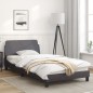 vidaXL Estructura de cama con cabecero cuero sintético gris 100x200 cm vidaXL Estructura de cama con cabecero cuero sintético gris 100x200 cm