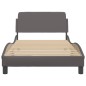 vidaXL Estructura de cama con cabecero cuero sintético gris 100x200 cm vidaXL Estructura de cama con cabecero cuero sintético gris 100x200 cm