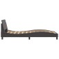vidaXL Estructura de cama con cabecero cuero sintético gris 100x200 cm vidaXL Estructura de cama con cabecero cuero sintético gris 100x200 cm
