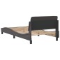 vidaXL Estructura de cama con cabecero cuero sintético gris 100x200 cm vidaXL Estructura de cama con cabecero cuero sintético gris 100x200 cm