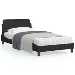 vidaXL Estructura de cama con cabecero de terciopelo negro 100x200 cm