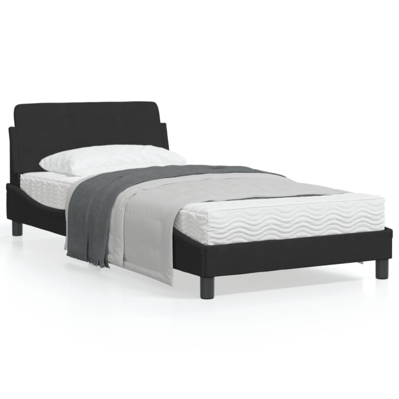 vidaXL Estructura de cama con cabecero de terciopelo negro 100x200 cm