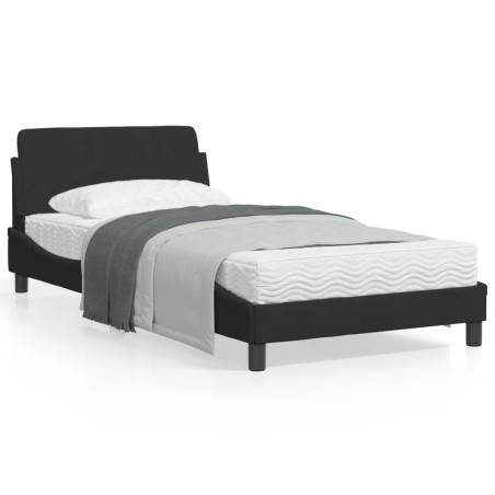 vidaXL Estructura de cama con cabecero de terciopelo negro 100x200 cm