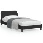 vidaXL Estructura de cama con cabecero de terciopelo negro 100x200 cm