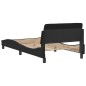 vidaXL Estructura de cama con cabecero de terciopelo negro 100x200 cm