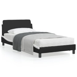 vidaXL Estructura de cama con cabecero cuero sintético negro y blanco