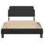 vidaXL Estructura de cama con cabecero cuero sintético negro y blanco vidaXL Estructura de cama con cabecero cuero sintético negro y blanco