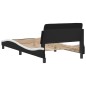 vidaXL Estructura de cama con cabecero cuero sintético negro y blanco vidaXL Estructura de cama con cabecero cuero sintético negro y blanco