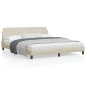 vidaXL Estructura de cama con cabecero de tela color crema 180x200 cm vidaXL Estructura de cama con cabecero de tela color crema 180x200 cm