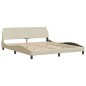 vidaXL Estructura de cama con cabecero de tela color crema 180x200 cm vidaXL Estructura de cama con cabecero de tela color crema 180x200 cm