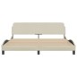 vidaXL Estructura de cama con cabecero de tela color crema 180x200 cm vidaXL Estructura de cama con cabecero de tela color crema 180x200 cm