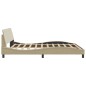 vidaXL Estructura de cama con cabecero de tela color crema 180x200 cm vidaXL Estructura de cama con cabecero de tela color crema 180x200 cm