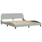 vidaXL Estructura de cama con cabecero terciopelo gris claro 180x200cm vidaXL Estructura de cama con cabecero terciopelo gris claro 180x200cm