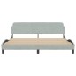 vidaXL Estructura de cama con cabecero terciopelo gris claro 180x200cm vidaXL Estructura de cama con cabecero terciopelo gris claro 180x200cm
