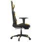 vidaXL Silla gaming con reposapiés cuero sintético negro dorado vidaXL Silla gaming con reposapiés cuero sintético negro dorado