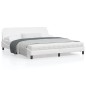 vidaXL Estructura de cama cabecero cuero sintético blanco 180x200 cm vidaXL Estructura de cama cabecero cuero sintético blanco 180x200 cm