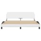 vidaXL Estructura de cama cabecero cuero sintético blanco 180x200 cm vidaXL Estructura de cama cabecero cuero sintético blanco 180x200 cm