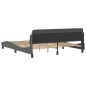 vidaXL Estructura de cama con cabecero tela gris oscuro 180x200 cm