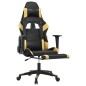 vidaXL Silla gaming con reposapiés cuero sintético negro dorado vidaXL Silla gaming con reposapiés cuero sintético negro dorado